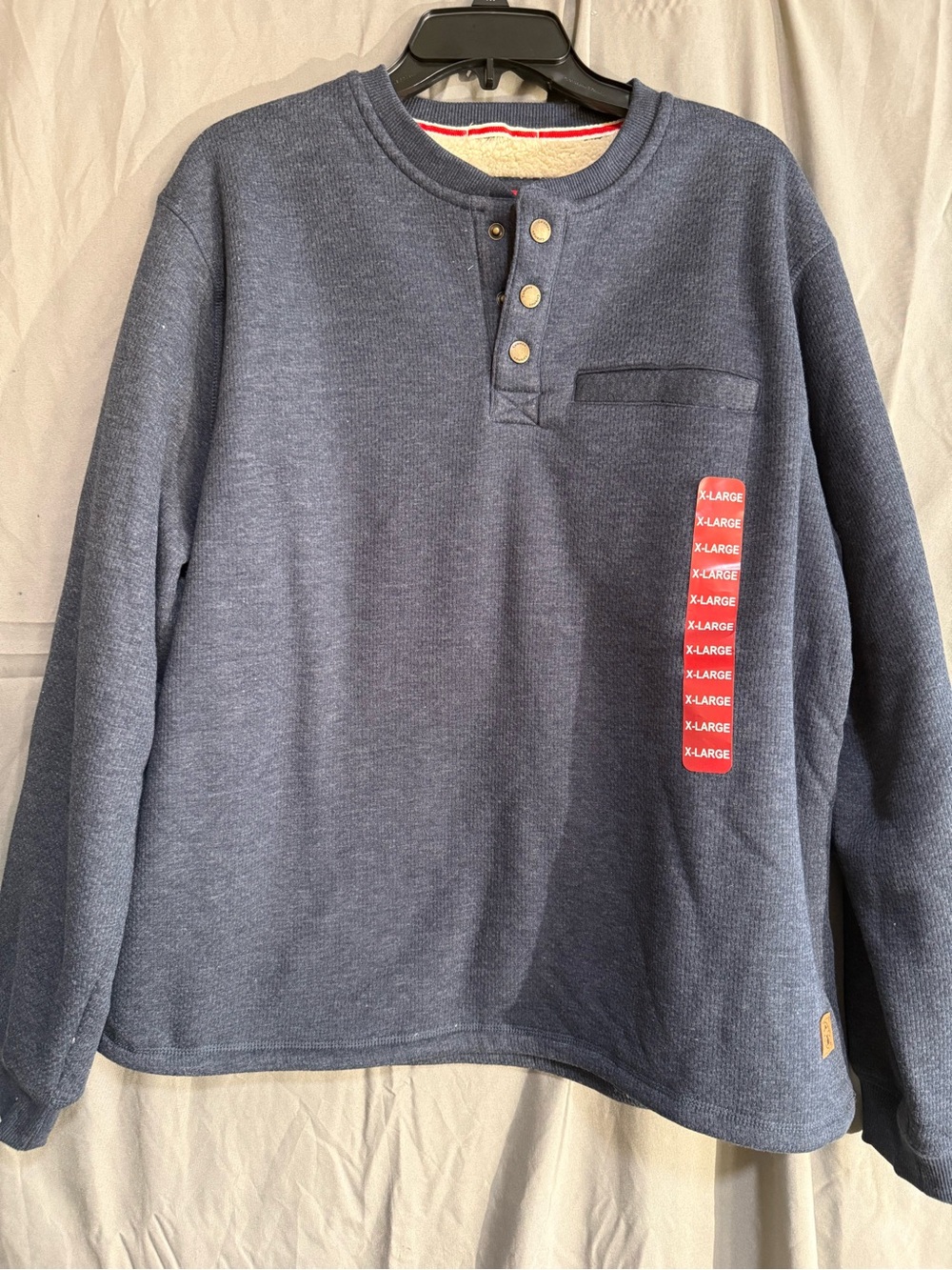 Men's Coleman Navy Henley Sweatshirt - Casual Long Sleeve